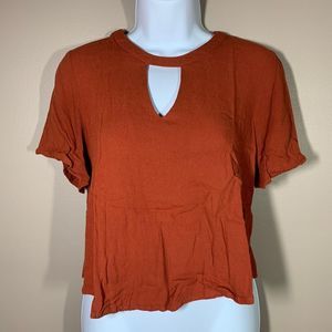 (2 for $20) Elodie Rust Orange Blouse Size S   V#57